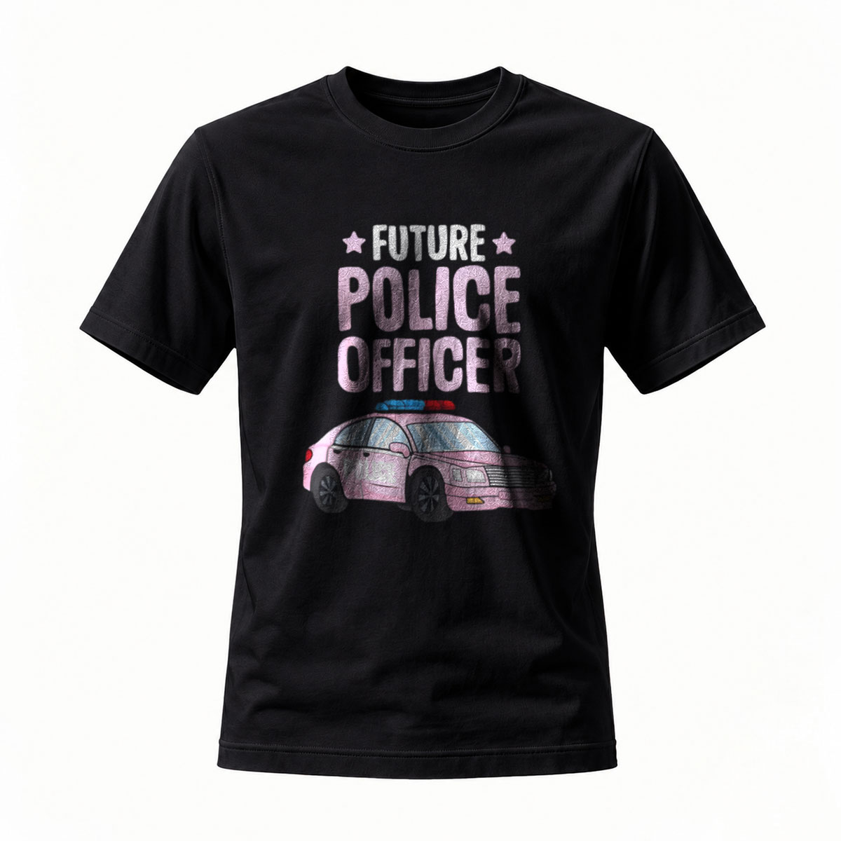 Future Police Officer Pink Car Kids T-Shirt