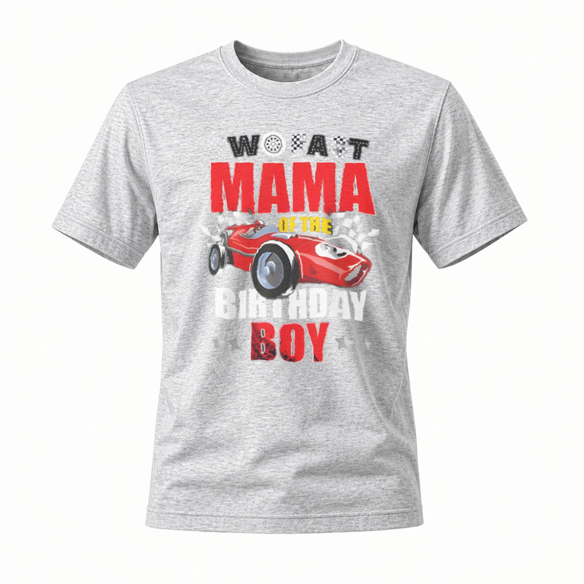 Two Fast Mama of the Birthday Boy Racing Car T-Shirt - Image 3