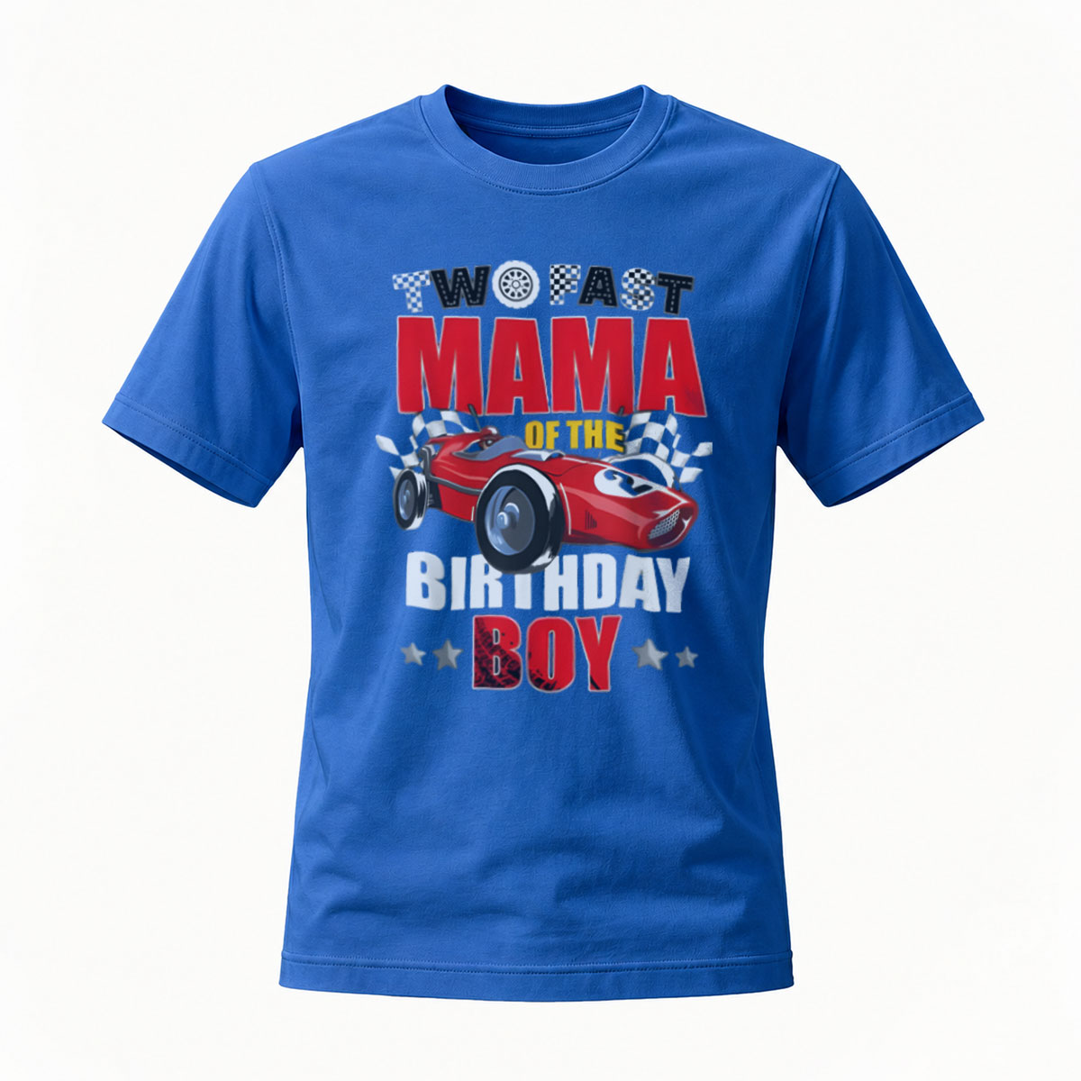 Two Fast Mama of the Birthday Boy Racing Car T-Shirt - Image 4