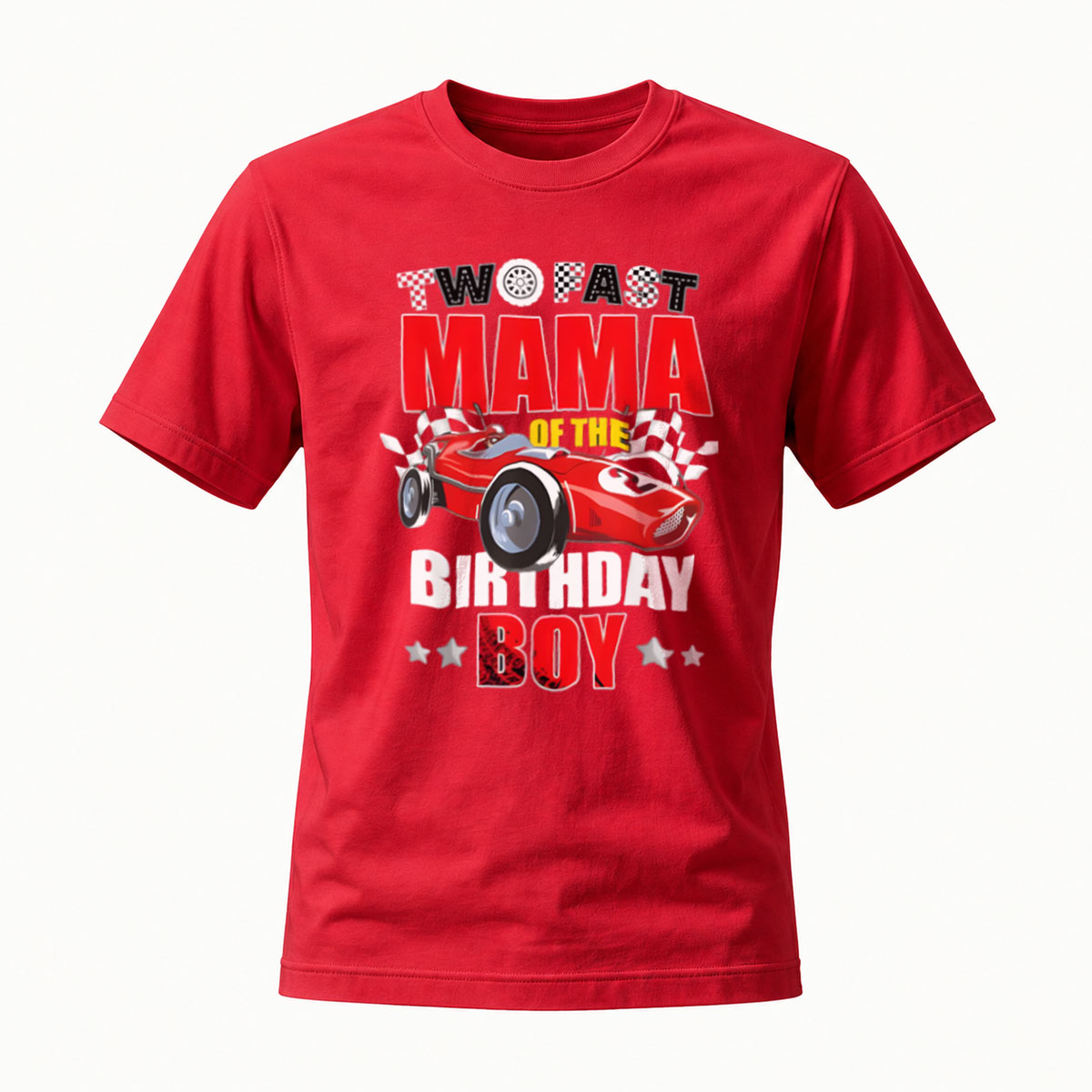Two Fast Mama of the Birthday Boy Racing Car T-Shirt - Image 5