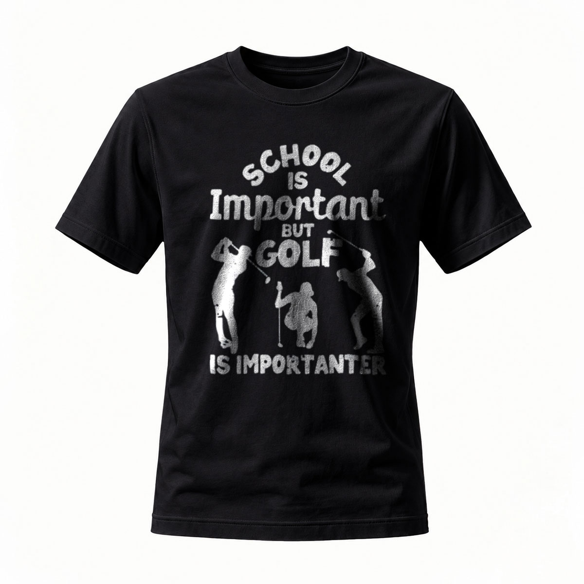 School Is Important But Golf Is Importanter T-Shirt Men's Funny Golf Tee