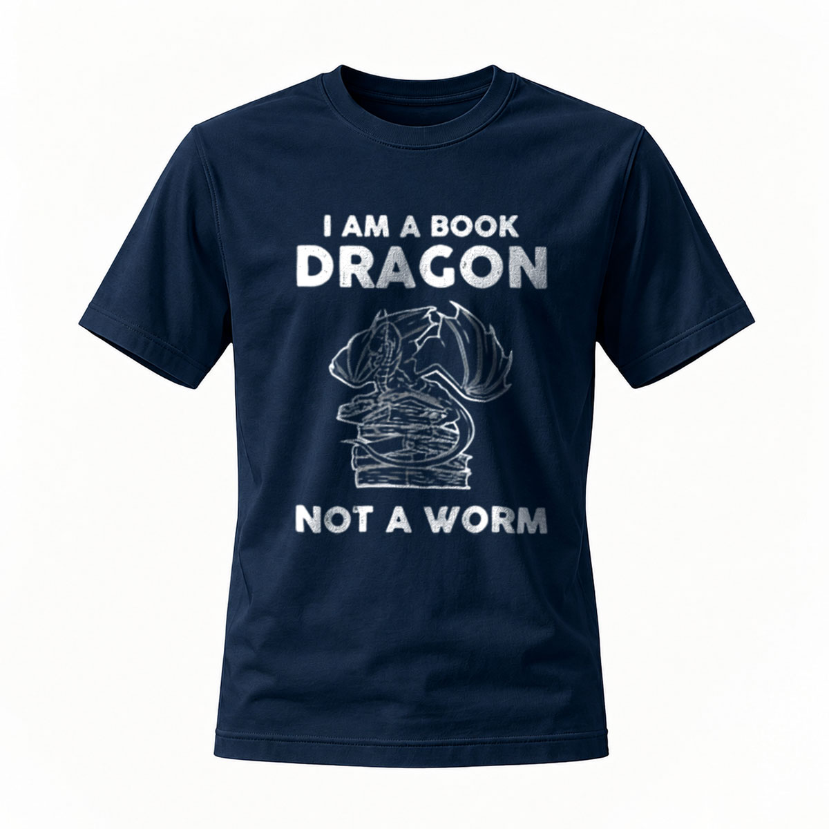 I Am A Book Dragon Not A Worm T-Shirt Men Women Funny Reading Gift - Image 7