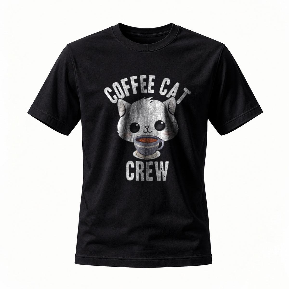 Coffee Cat Crew T-Shirt Men's Women's Casual Gift Wear