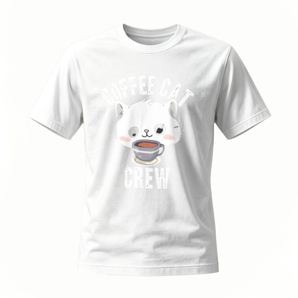 Coffee Cat Crew T-Shirt Men's Women's Casual Gift Wear - Image 2