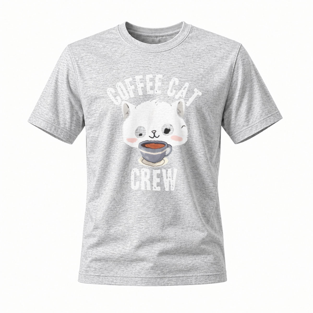 Coffee Cat Crew T-Shirt Men's Women's Casual Gift Wear - Image 3