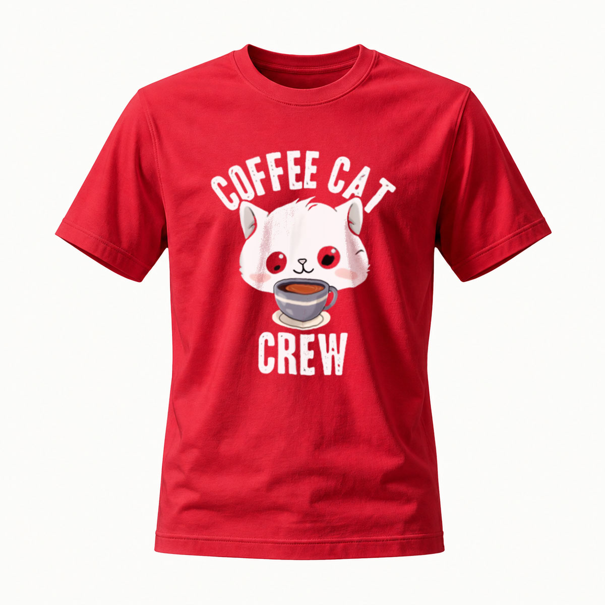 Coffee Cat Crew T-Shirt Men's Women's Casual Gift Wear - Image 5