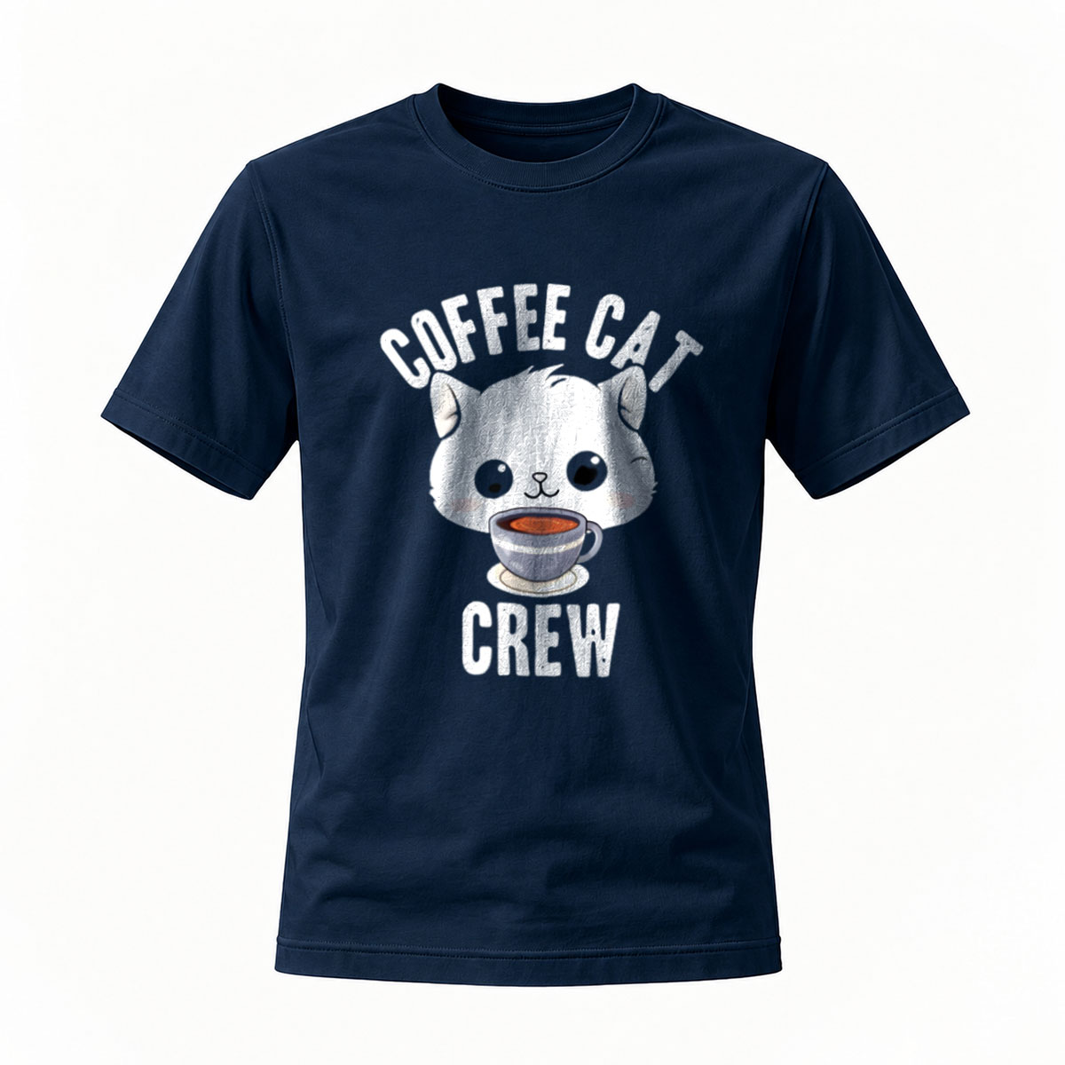 Coffee Cat Crew T-Shirt Men's Women's Casual Gift Wear - Image 7