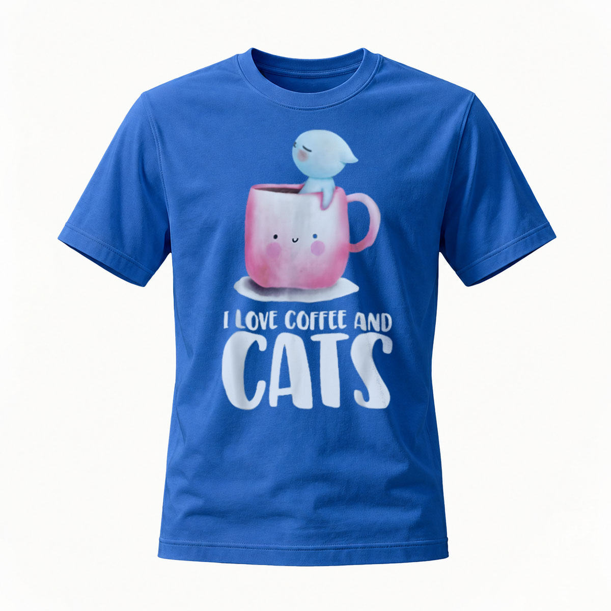 I Love Coffee and Cats T-Shirt Men Women Gift Fun Design - Image 4