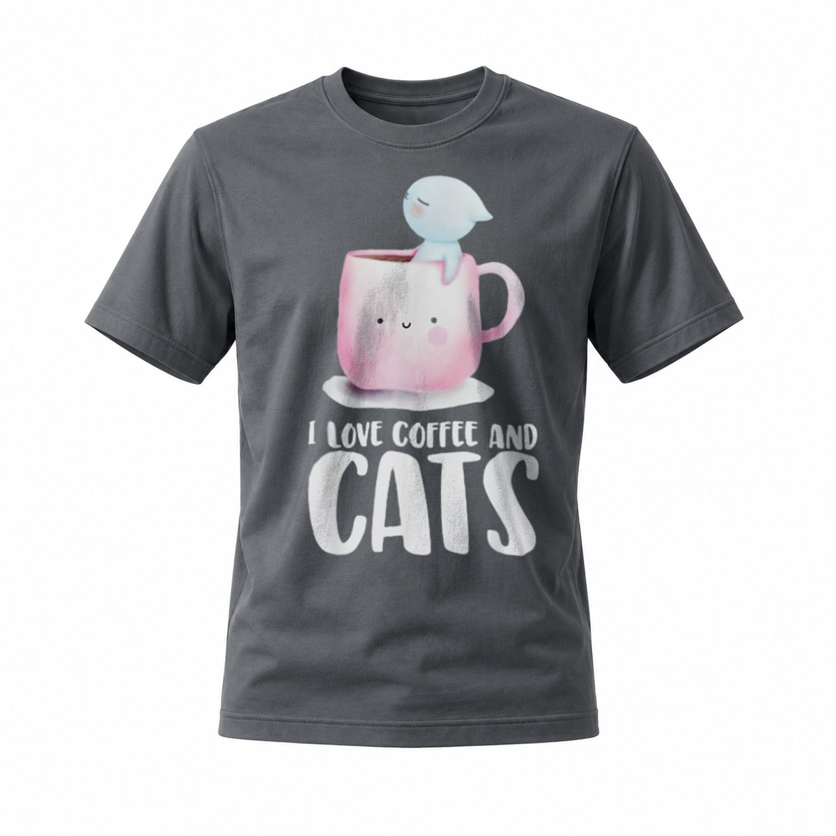 I Love Coffee and Cats T-Shirt Men Women Gift Fun Design - Image 6