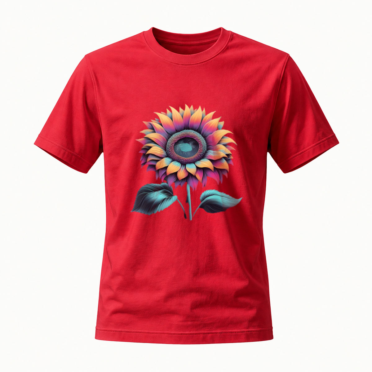 Colorful Sunflower Art Men's T-Shirt Gift for Nature Lovers - Image 5