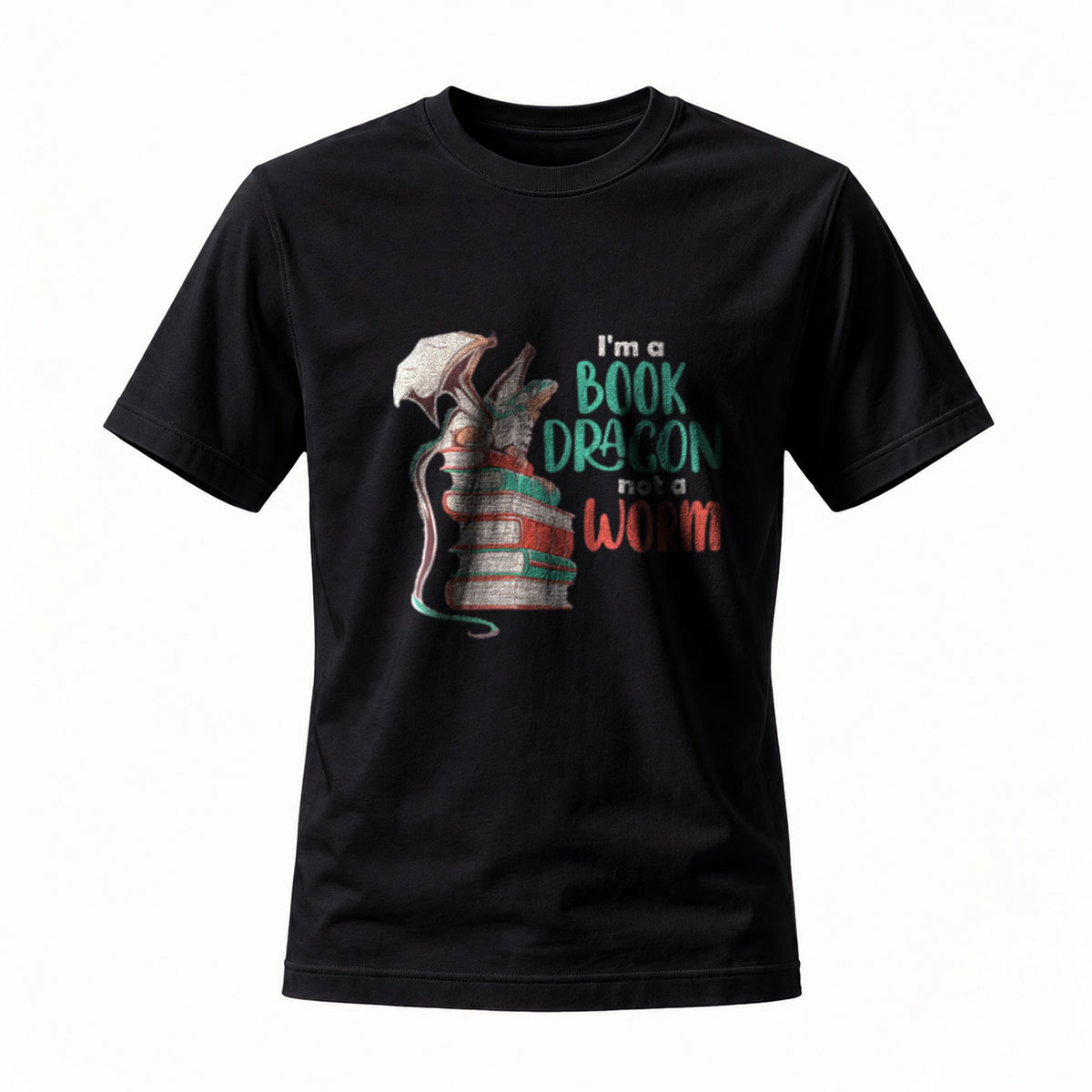I'm a Book Dragon Not a Worm T-Shirt Men's Women's Reading Gift