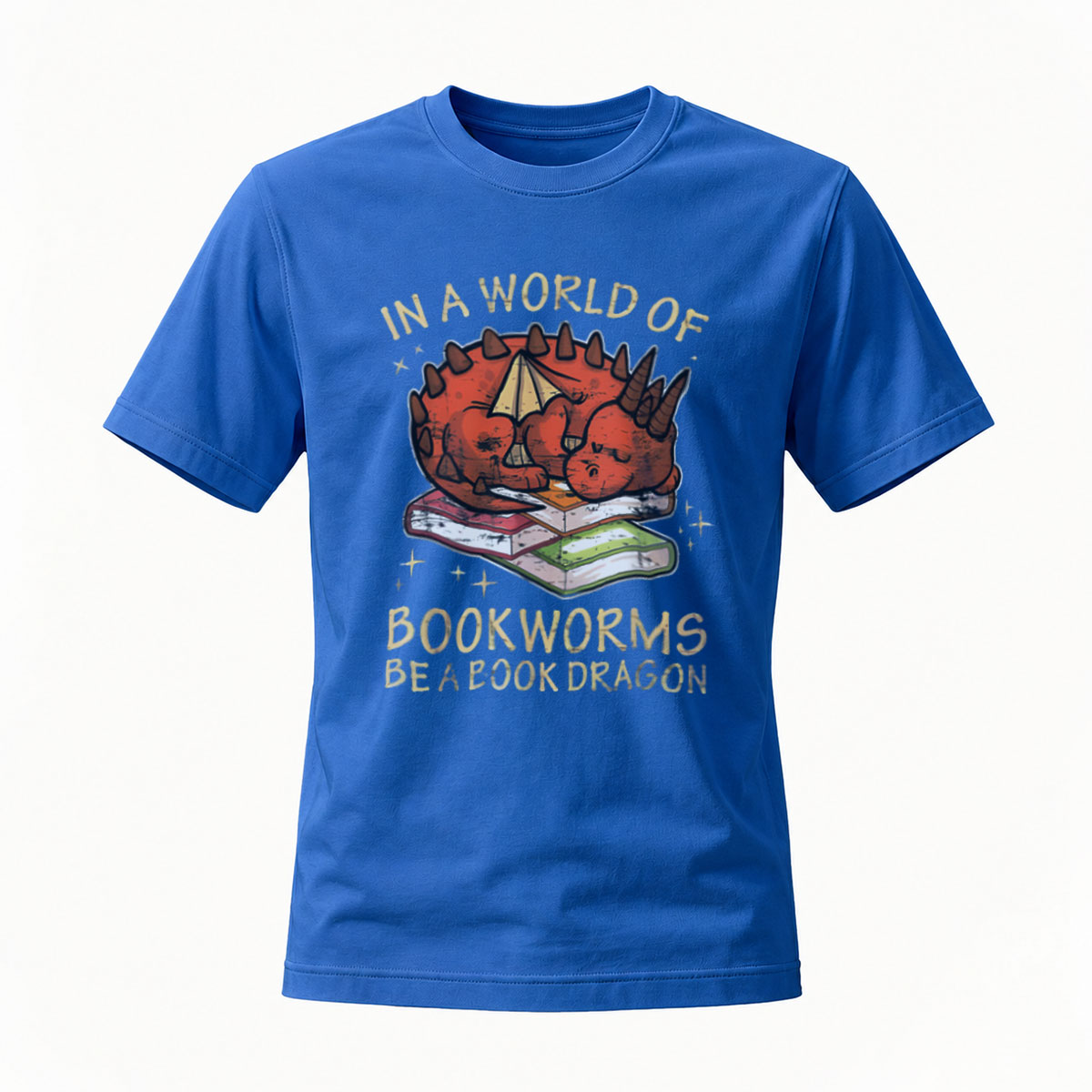 In a World of Bookworms Be a Book Dragon T-Shirt Men's Women's Reading Gift - Image 4