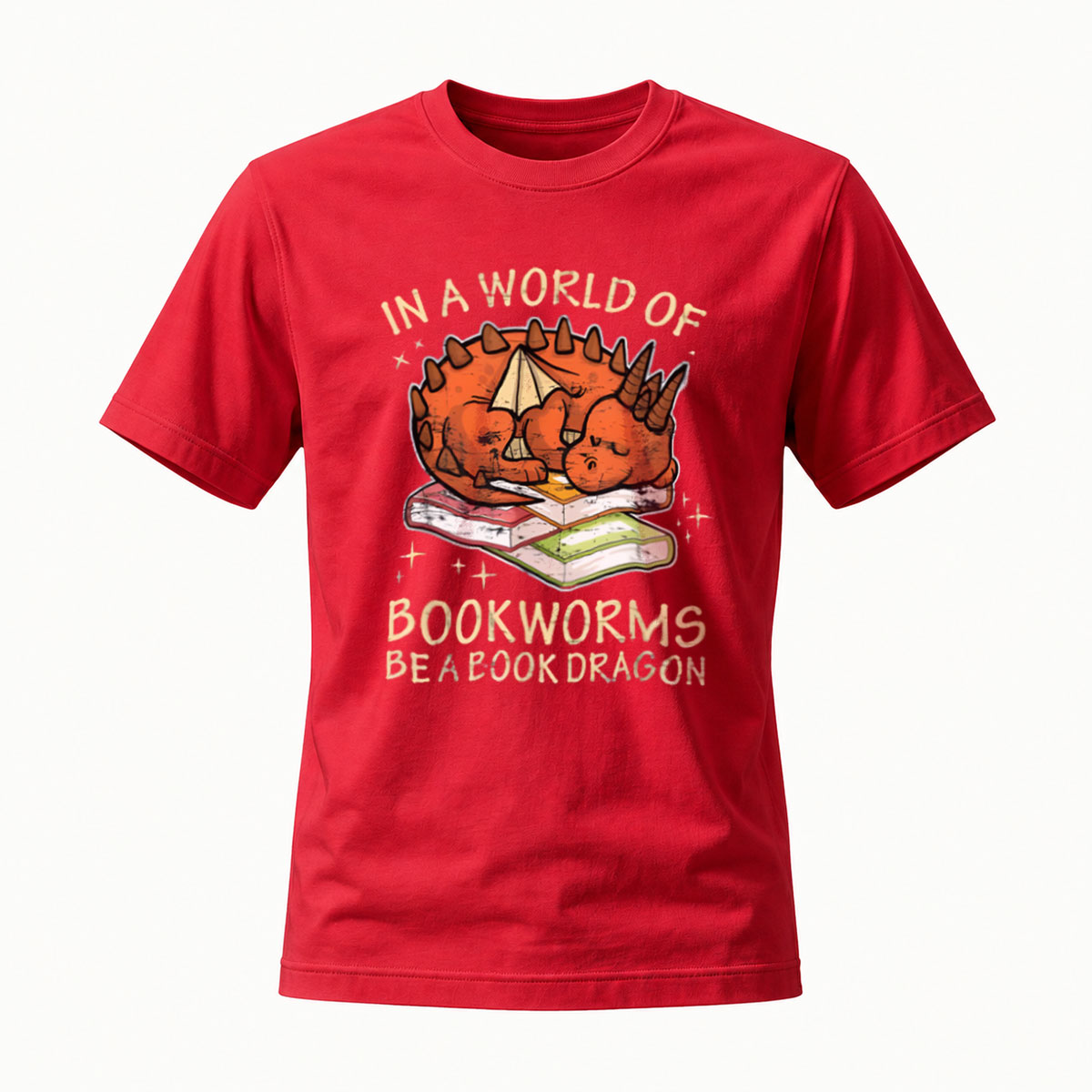 In a World of Bookworms Be a Book Dragon T-Shirt Men's Women's Reading Gift - Image 5