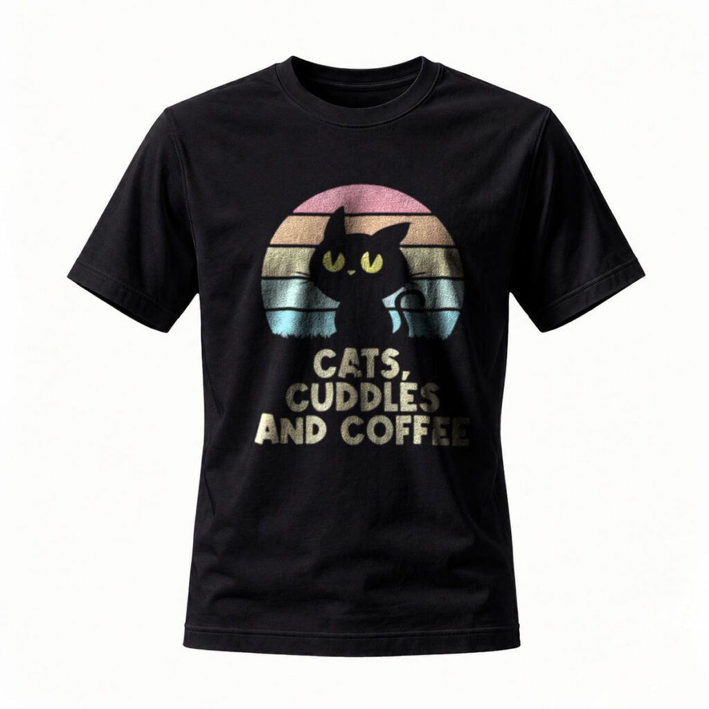 Cats Cuddles Coffee Vintage Cat T-Shirt Men Women Gift