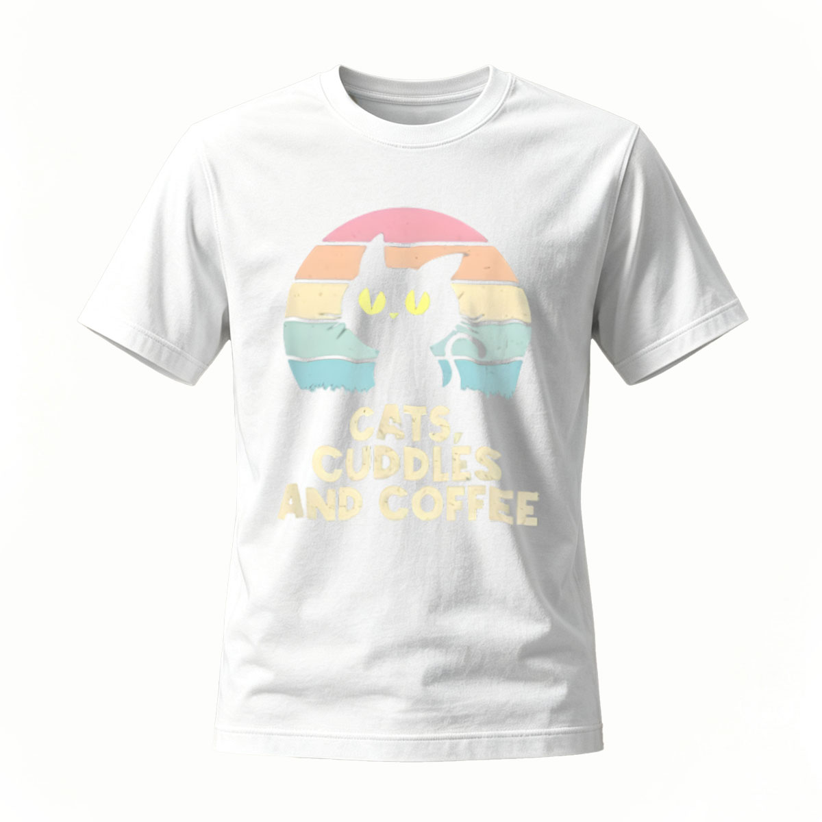 Cats Cuddles Coffee Vintage Cat T-Shirt Men Women Gift - Image 2