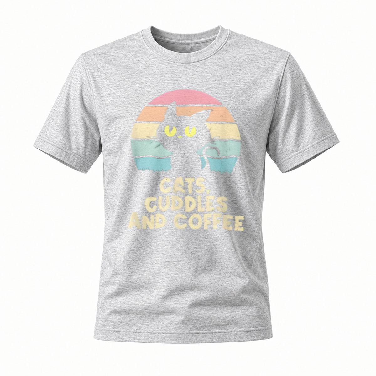 Cats Cuddles Coffee Vintage Cat T-Shirt Men Women Gift - Image 3