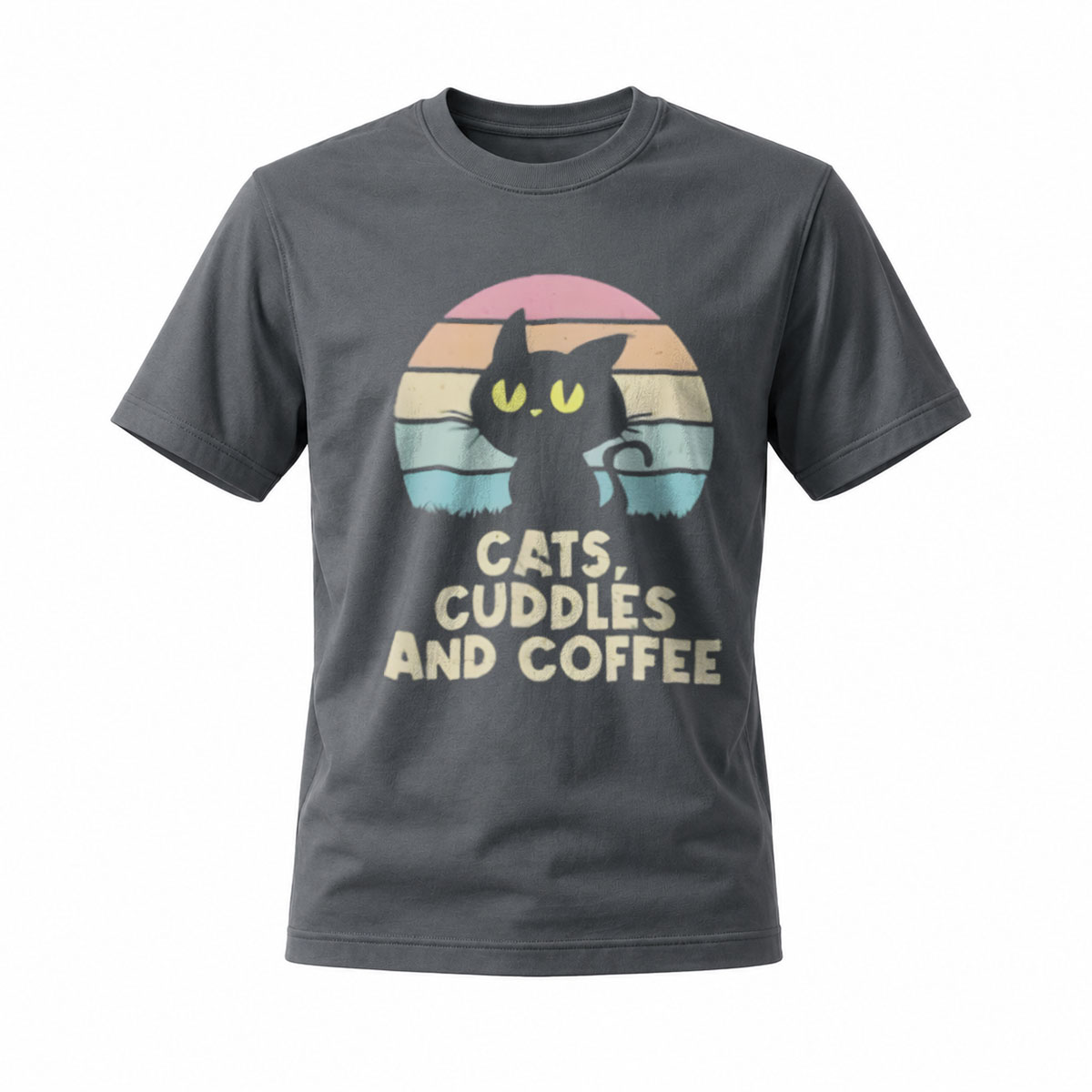 Cats Cuddles Coffee Vintage Cat T-Shirt Men Women Gift - Image 6