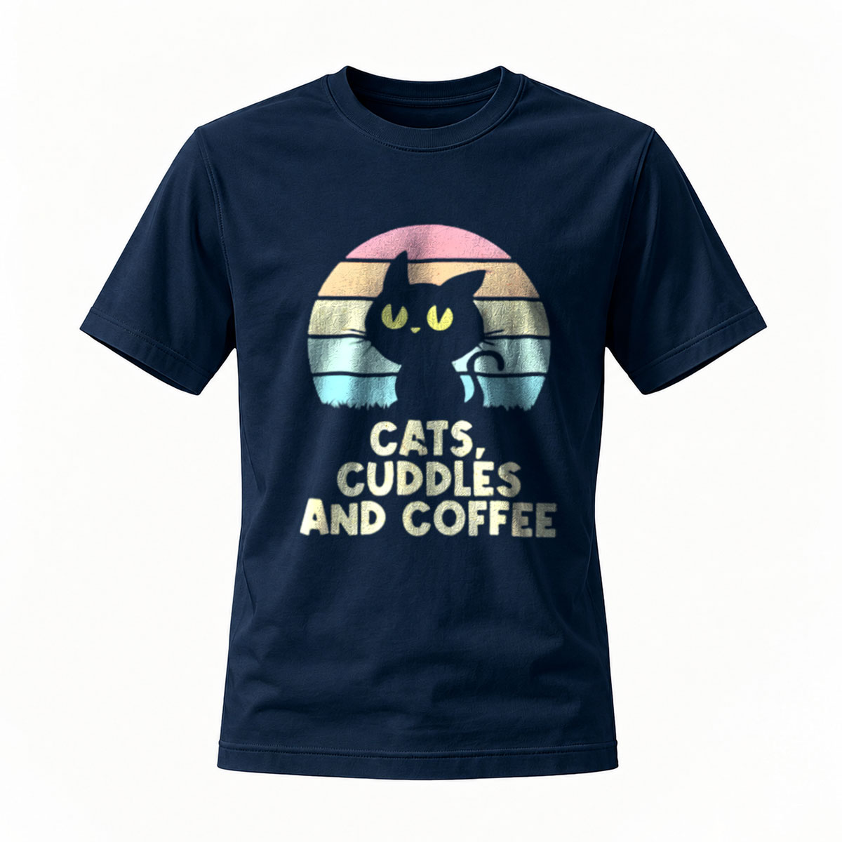 Cats Cuddles Coffee Vintage Cat T-Shirt Men Women Gift - Image 7