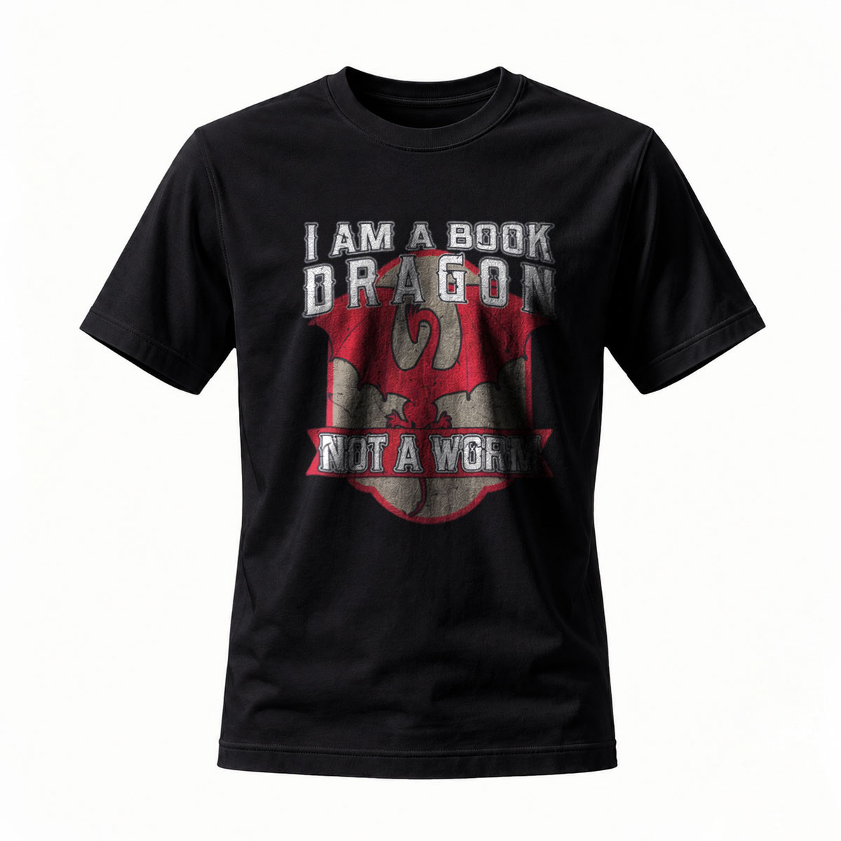 I Am A Book Dragon Not A Worm T-Shirt Men's Casual Graphic Tee