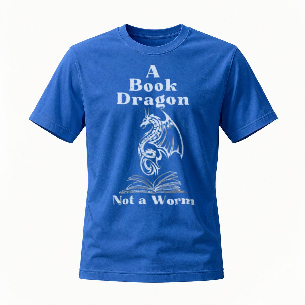 A Book Dragon Not a Worm T-Shirt Men's Women's Reading Gift - Image 4