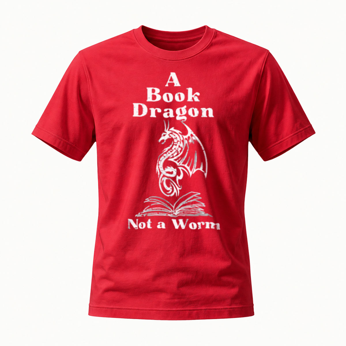 A Book Dragon Not a Worm T-Shirt Men's Women's Reading Gift - Image 5