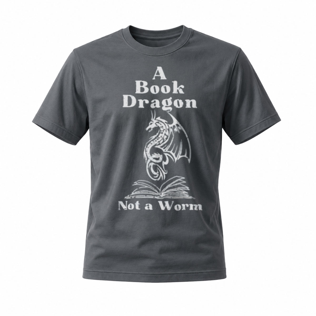 A Book Dragon Not a Worm T-Shirt Men's Women's Reading Gift - Image 6