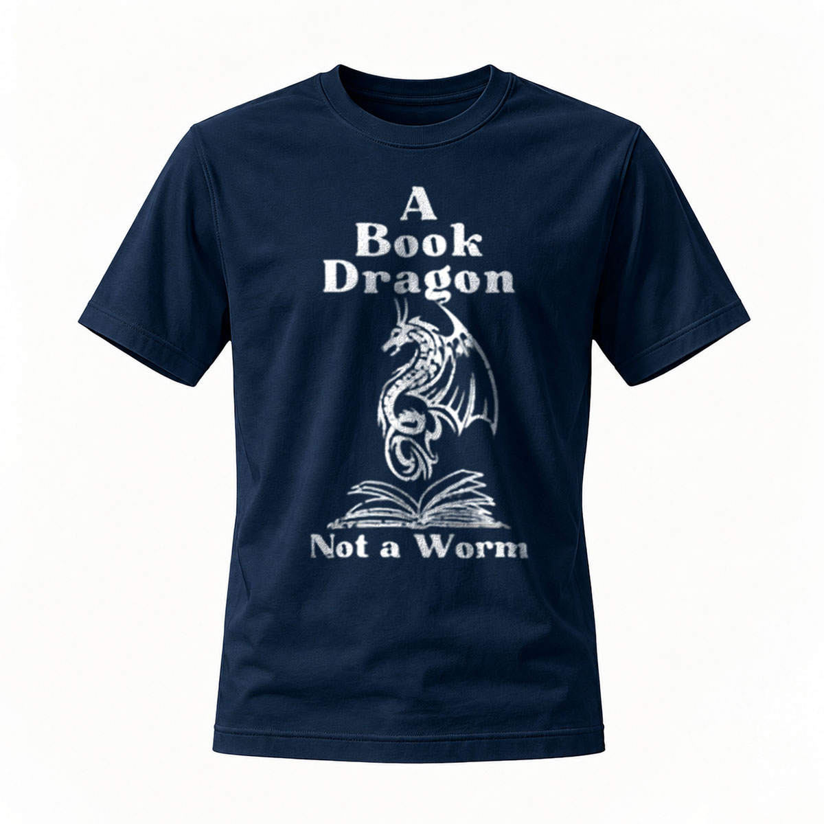 A Book Dragon Not a Worm T-Shirt Men's Women's Reading Gift - Image 7