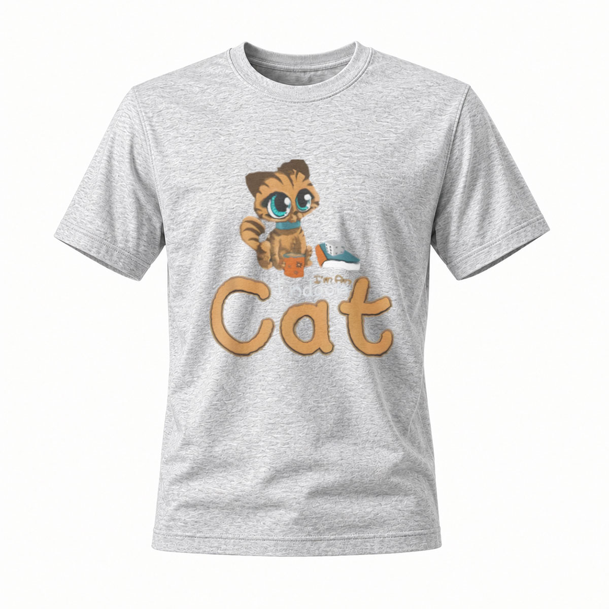 I'm an Indoor Cat Cute Cartoon Cat Print T-Shirt for Men and Women - Image 3