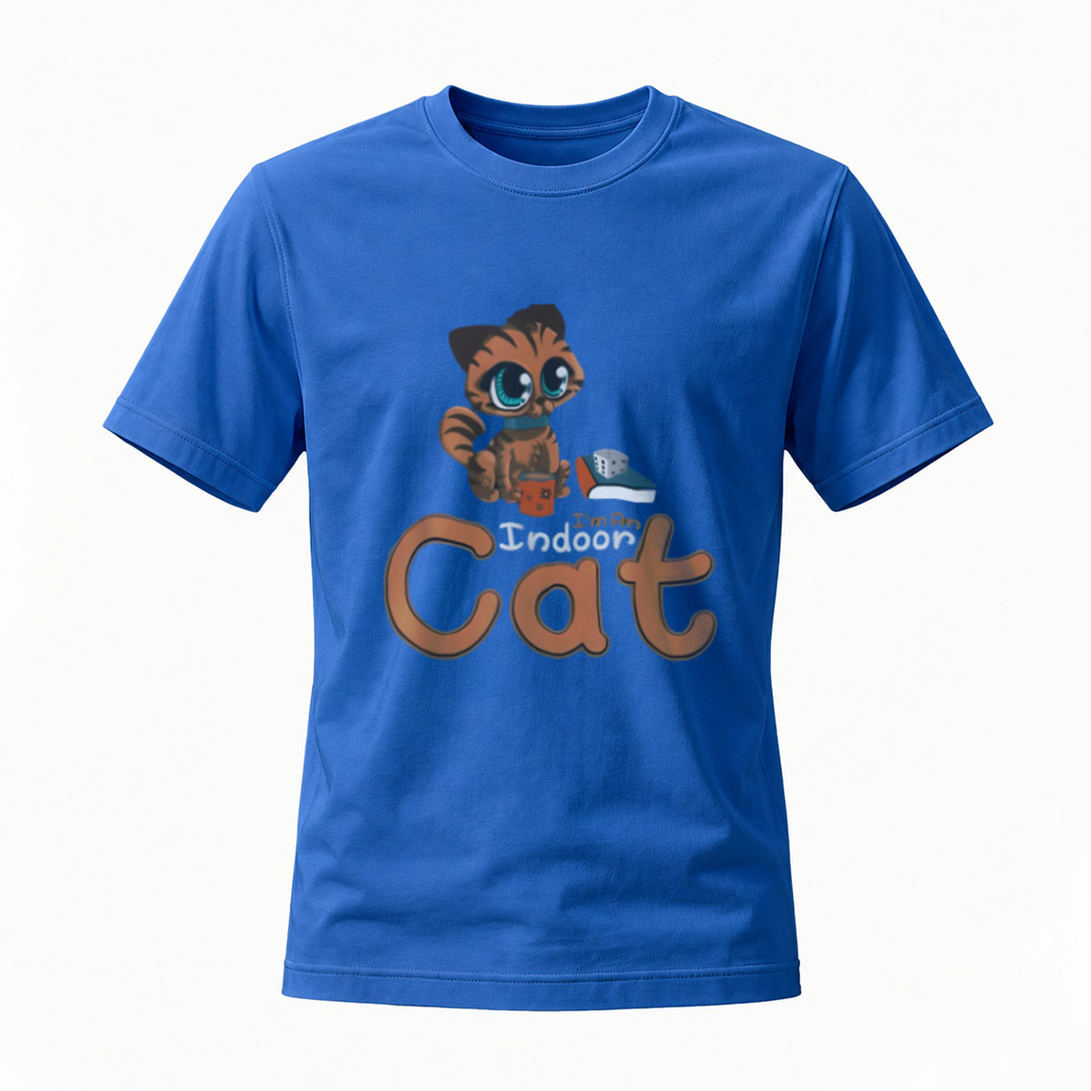I'm an Indoor Cat Cute Cartoon Cat Print T-Shirt for Men and Women - Image 4