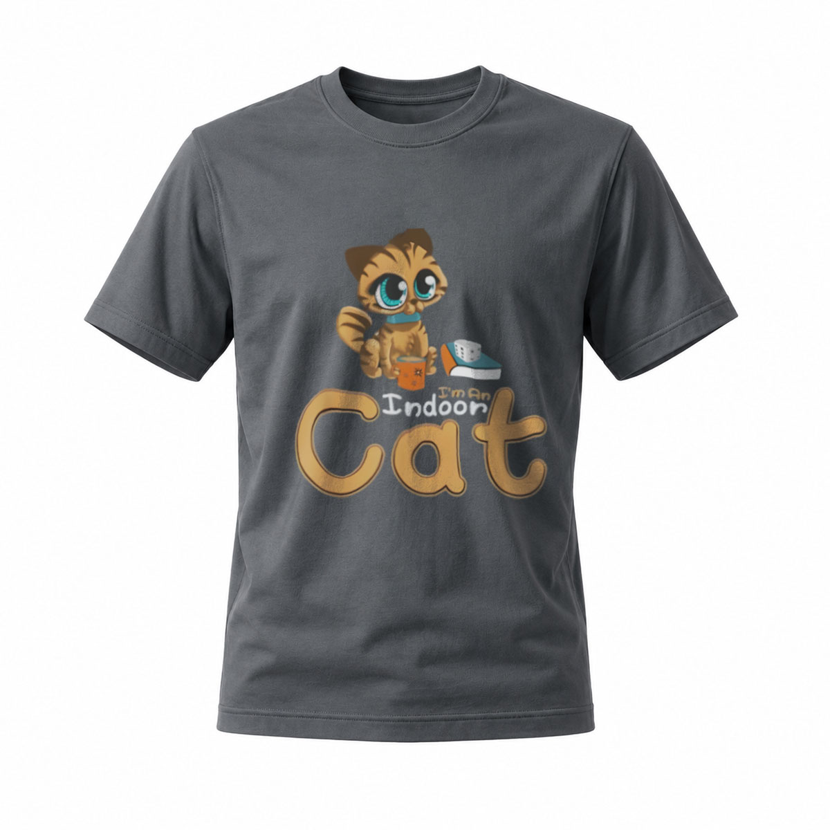 I'm an Indoor Cat Cute Cartoon Cat Print T-Shirt for Men and Women - Image 6