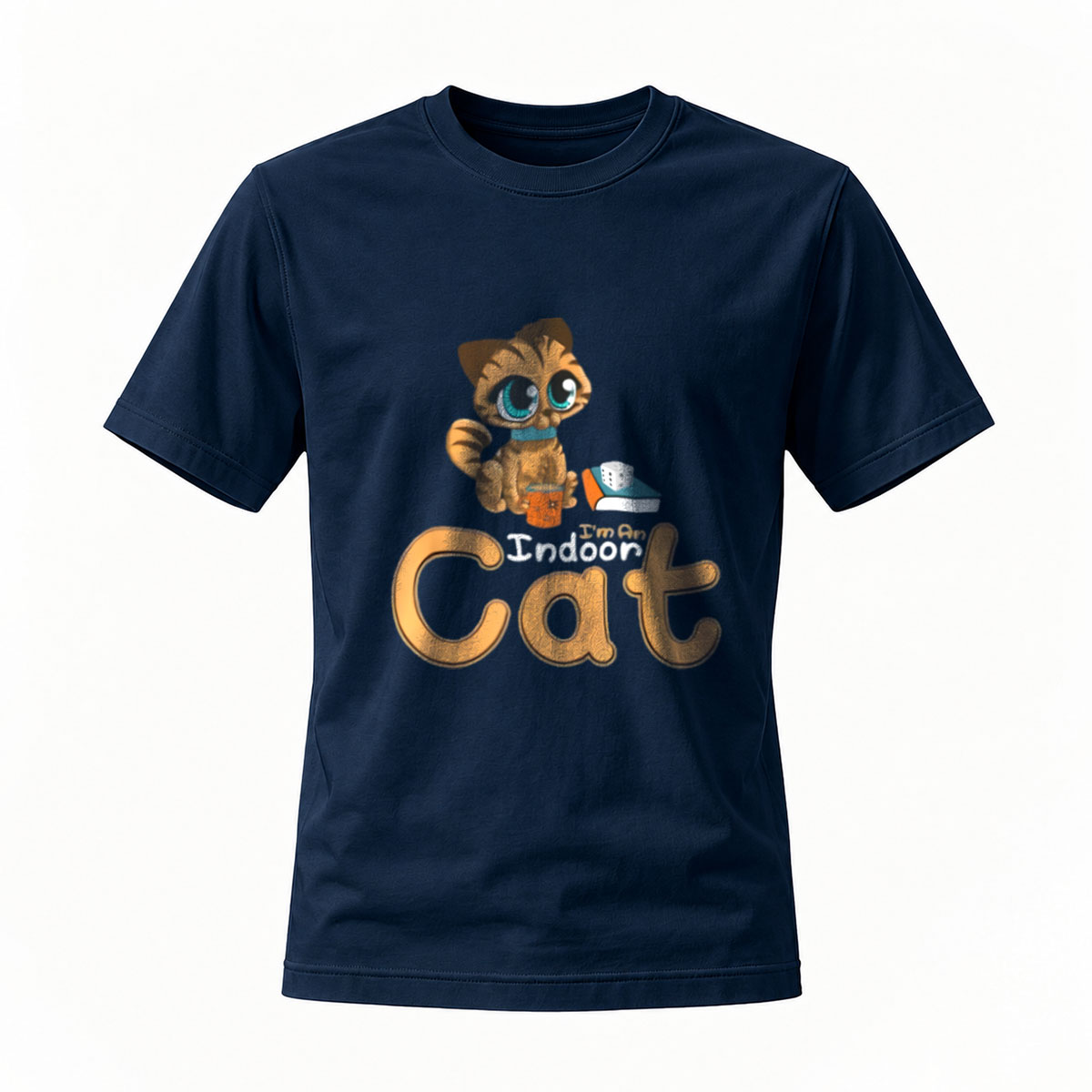 I'm an Indoor Cat Cute Cartoon Cat Print T-Shirt for Men and Women - Image 7
