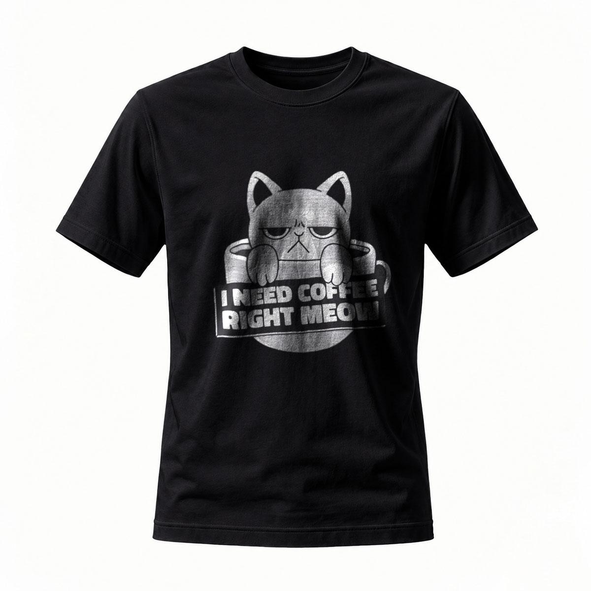 I Need Coffee Right Meow Cat T-Shirt Men's Women's Gift