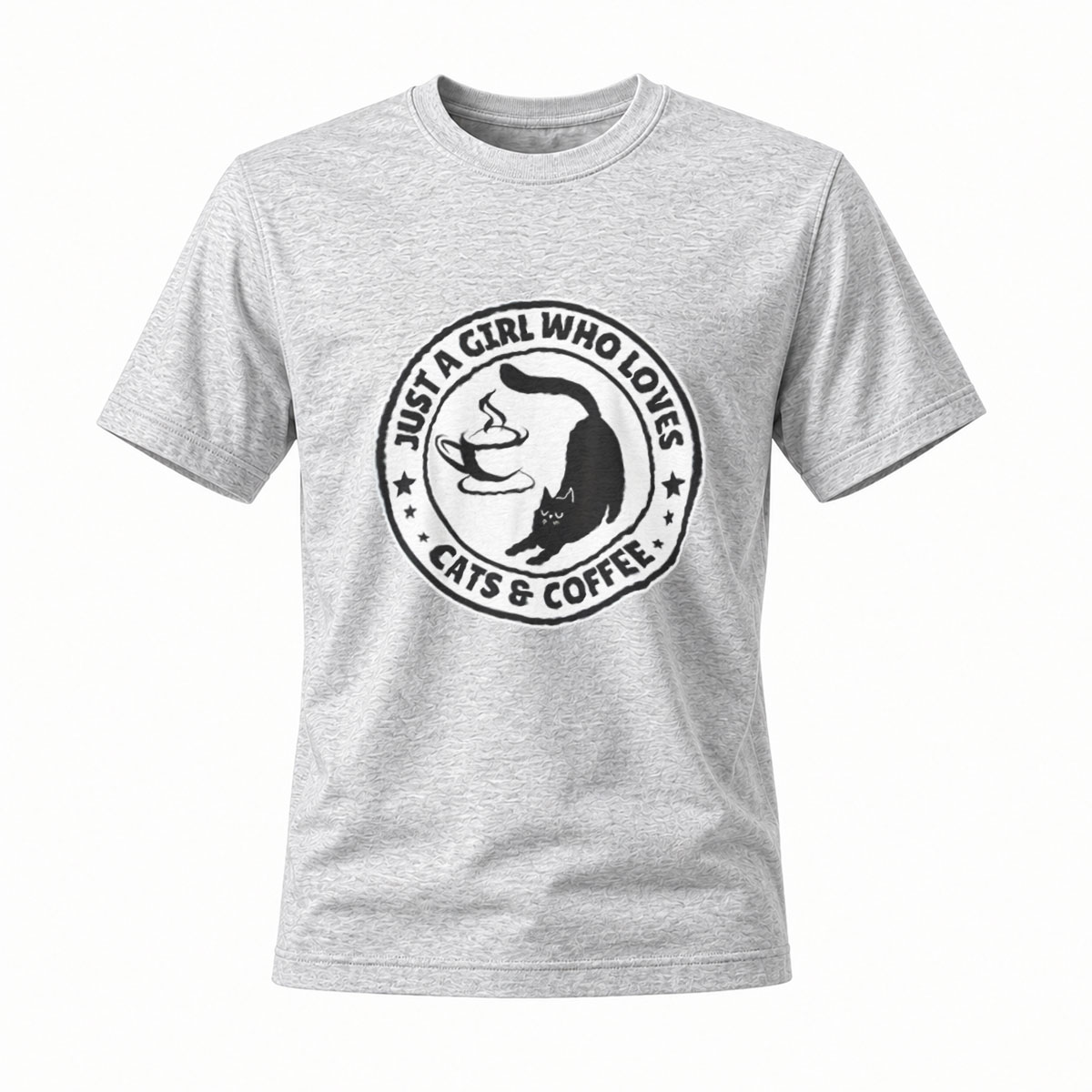 Just a Girl Who Loves Cats and Coffee T-Shirt Women's Gift - Image 3