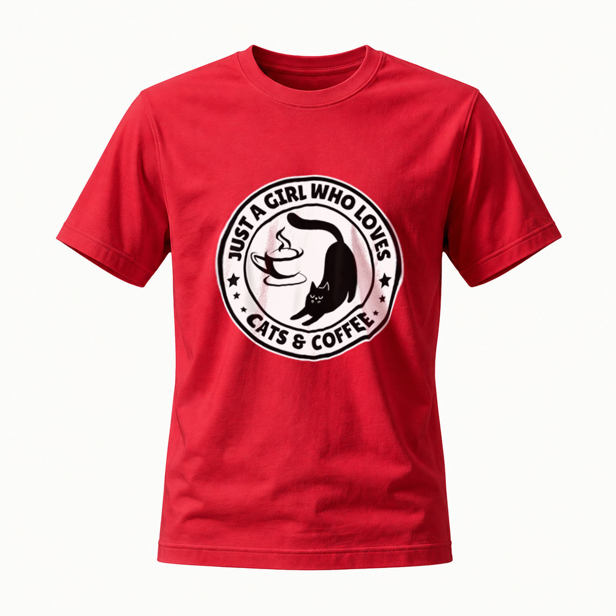 Just a Girl Who Loves Cats and Coffee T-Shirt Women's Gift - Image 5