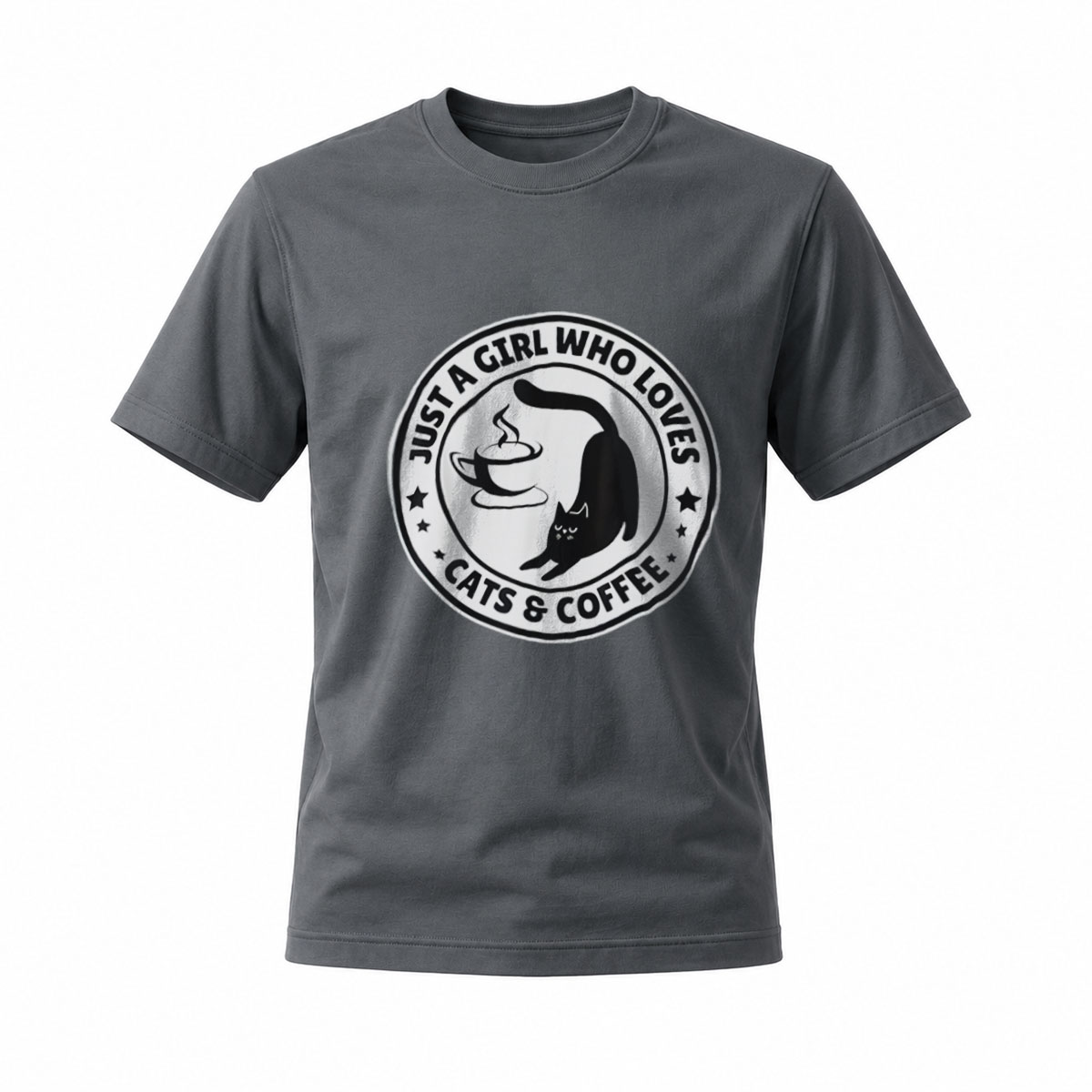 Just a Girl Who Loves Cats and Coffee T-Shirt Women's Gift - Image 6