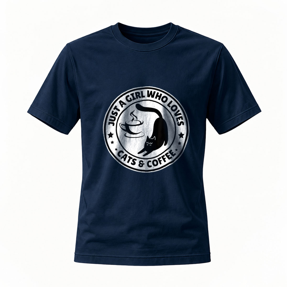 Just a Girl Who Loves Cats and Coffee T-Shirt Women's Gift - Image 7