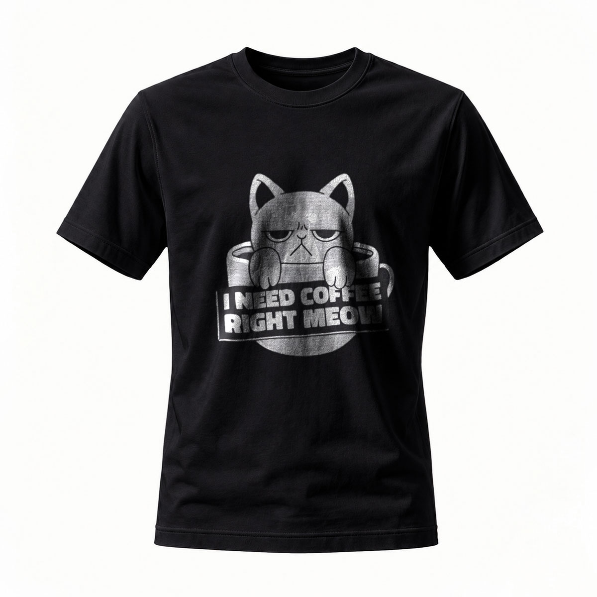 I Need Coffee Right Meow Cat T-Shirt Men's Women's Gift