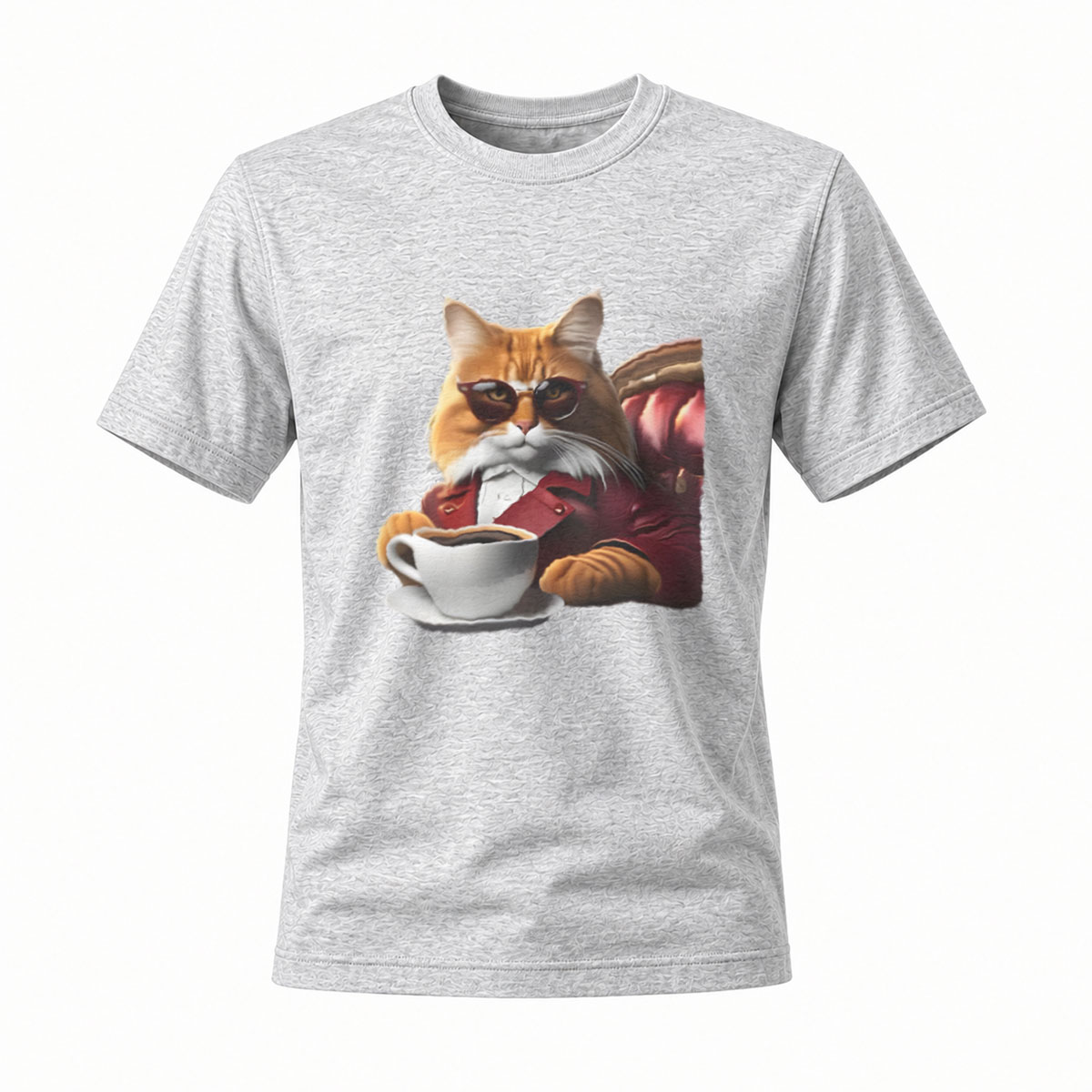 Cool Cat with Coffee Mug Men's T-Shirt Casual Wear Gift Idea - Image 3