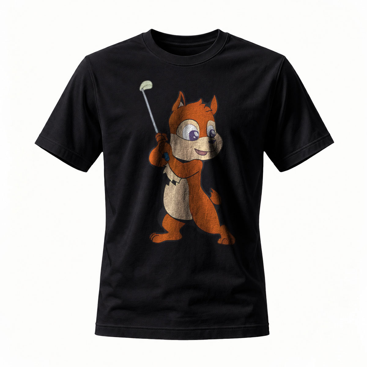 Cute Fox Golfer Cartoon T-Shirt Men's Casual Wear