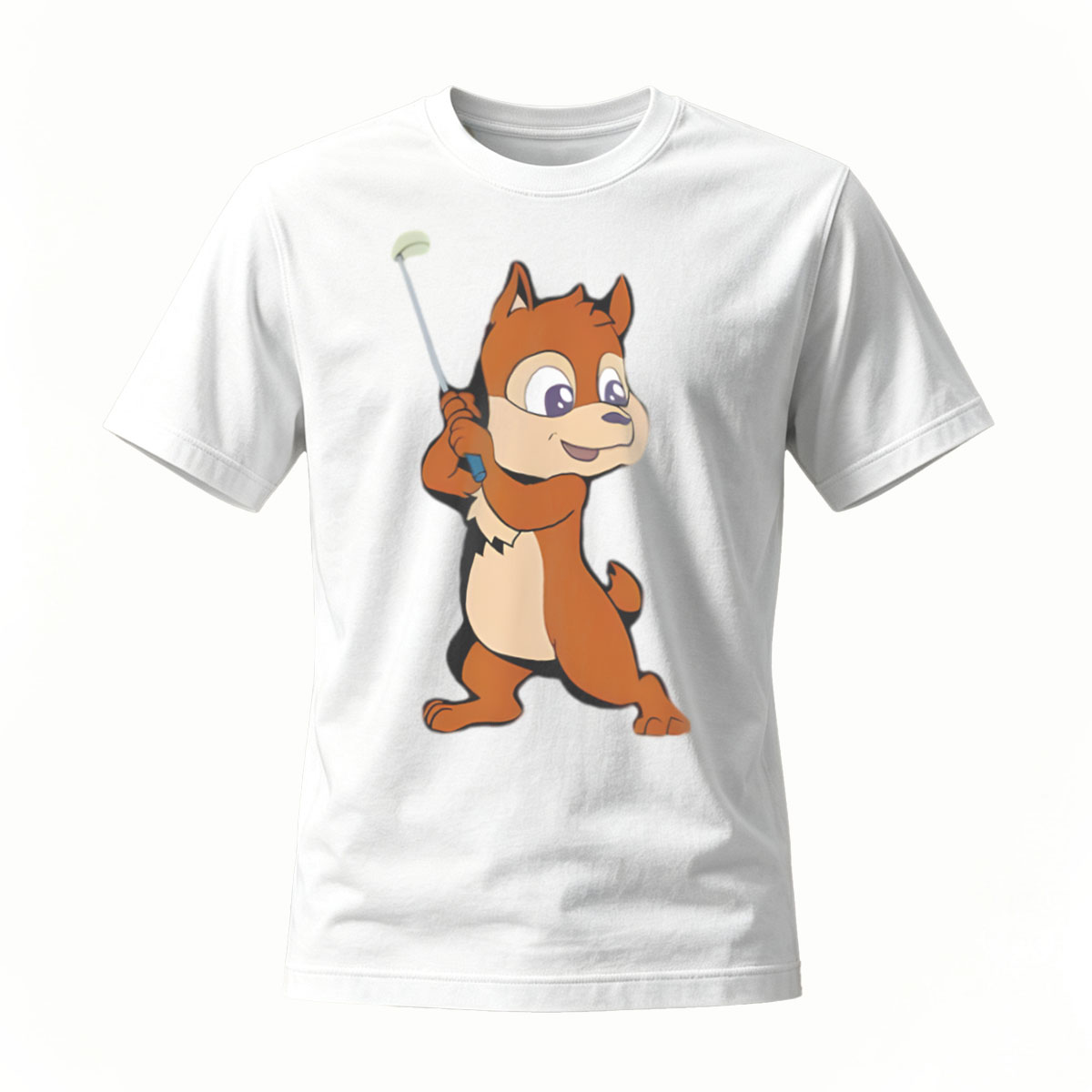 Cute Fox Golfer Cartoon T-Shirt Men's Casual Wear - Image 2