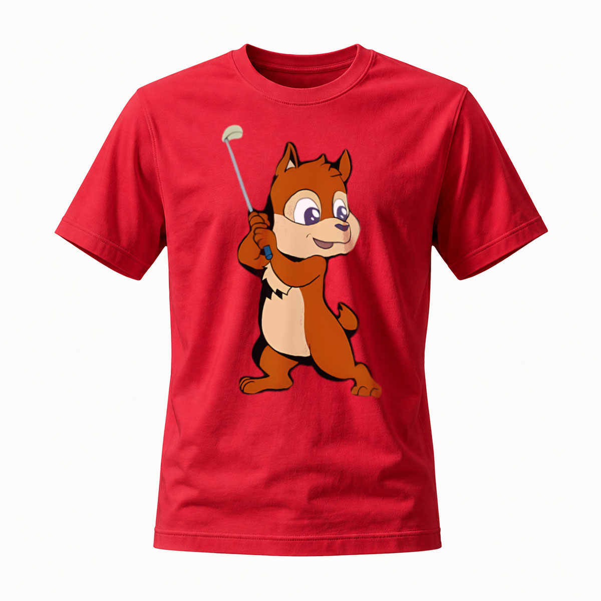 Cute Fox Golfer Cartoon T-Shirt Men's Casual Wear - Image 5