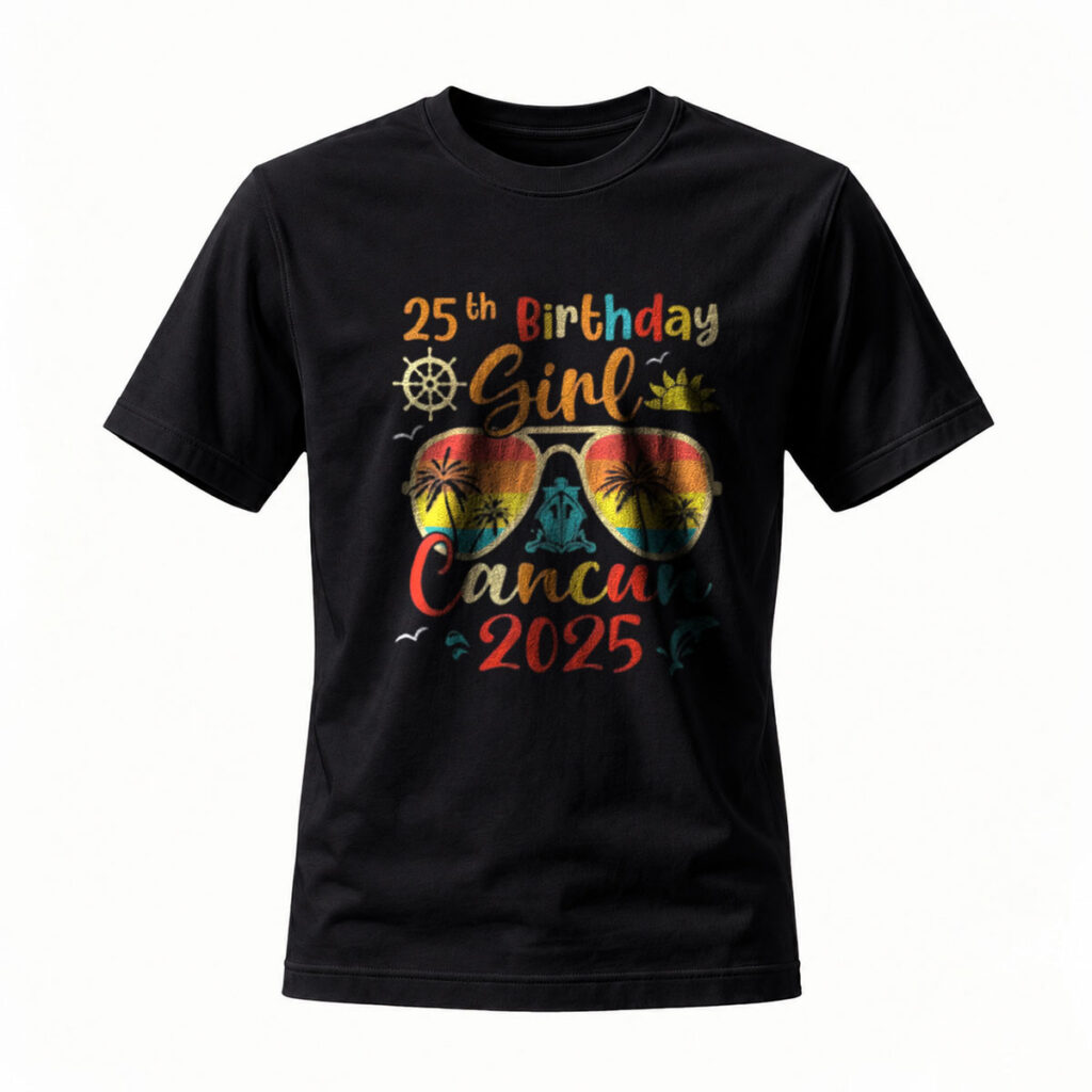 25th Birthday Girl Cancun 2025 Women's T-Shirt Summer Vacation Gift