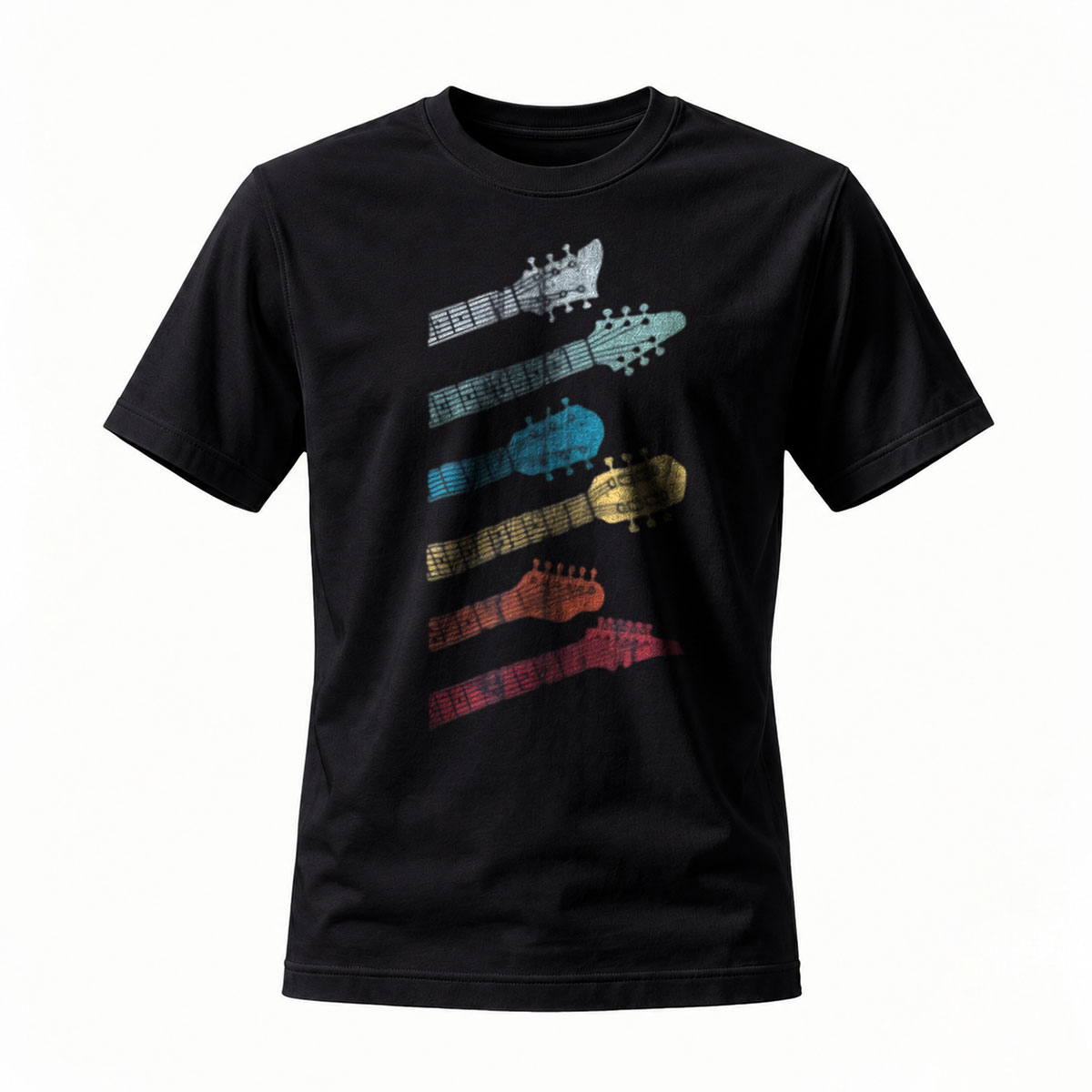 Guitar Headstock Print Men's T-Shirt Music Gift Wear
