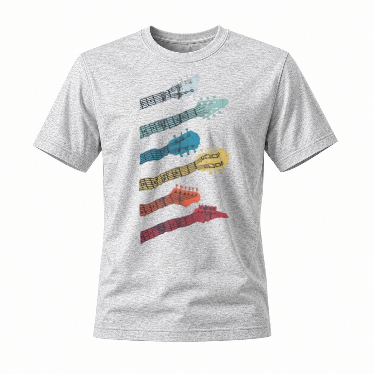 Guitar Headstock Print Men's T-Shirt Music Gift Wear - Image 3