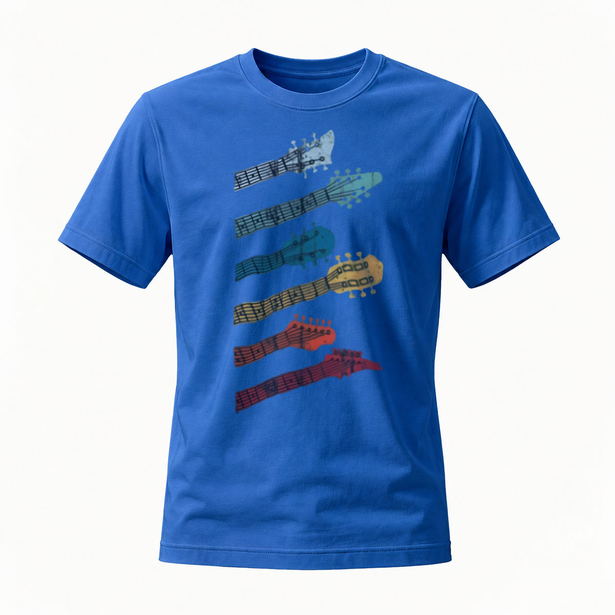 Guitar Headstock Print Men's T-Shirt Music Gift Wear - Image 4