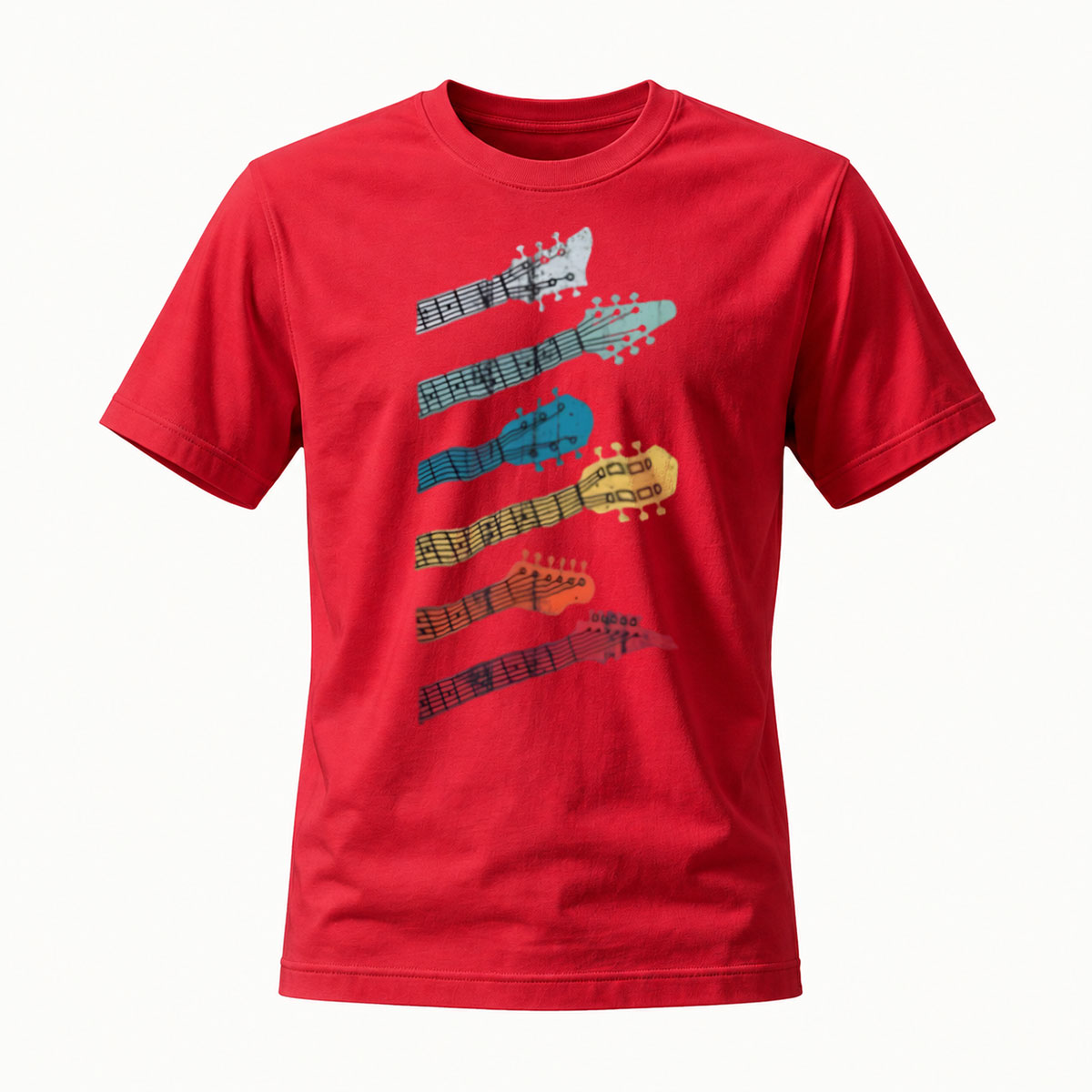 Guitar Headstock Print Men's T-Shirt Music Gift Wear - Image 5