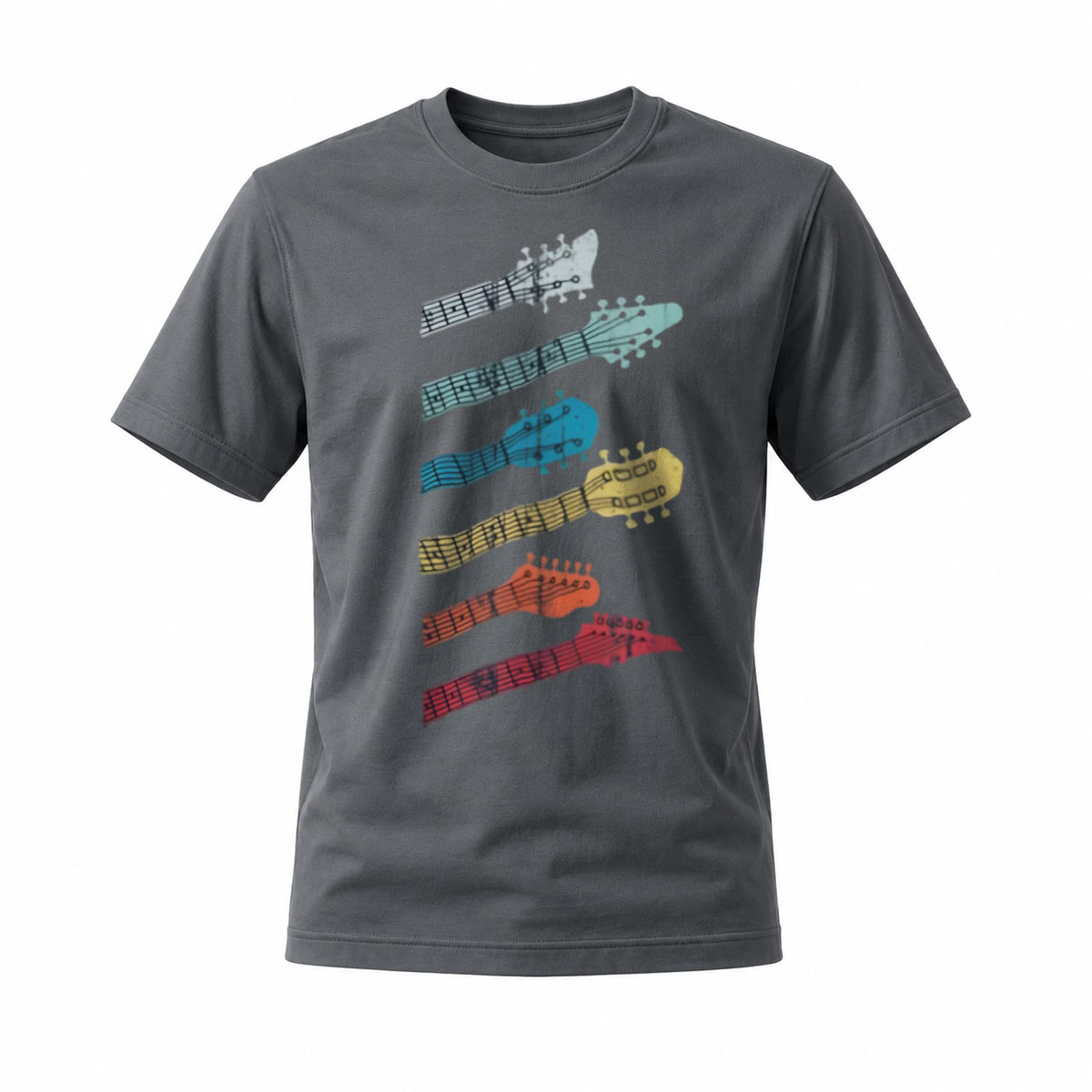 Guitar Headstock Print Men's T-Shirt Music Gift Wear - Image 6