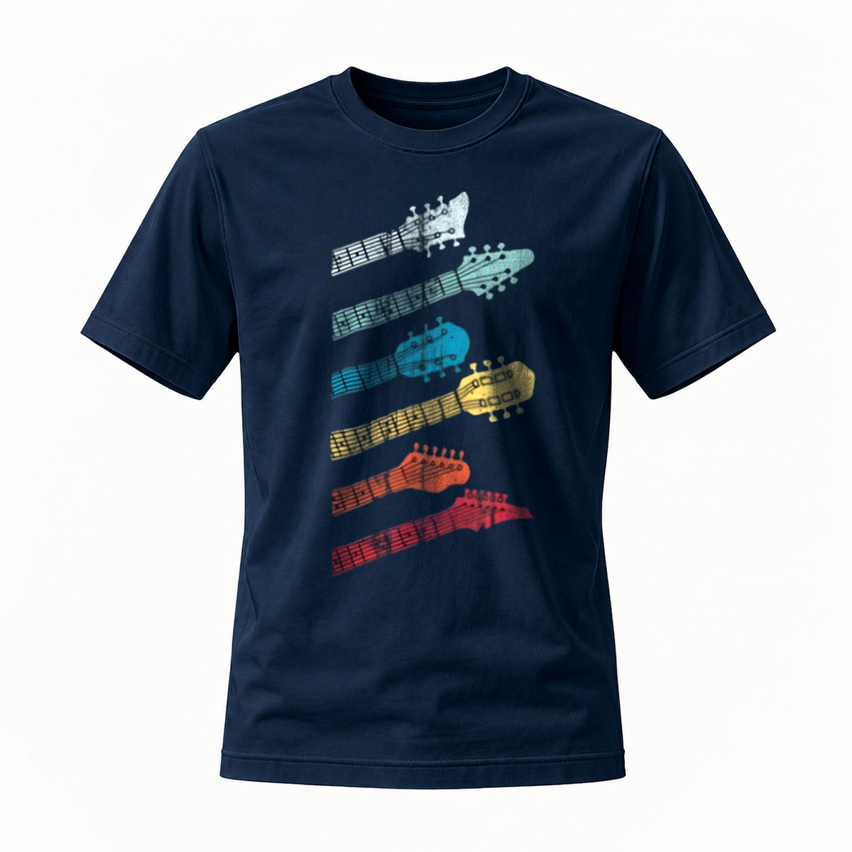 Guitar Headstock Print Men's T-Shirt Music Gift Wear - Image 7