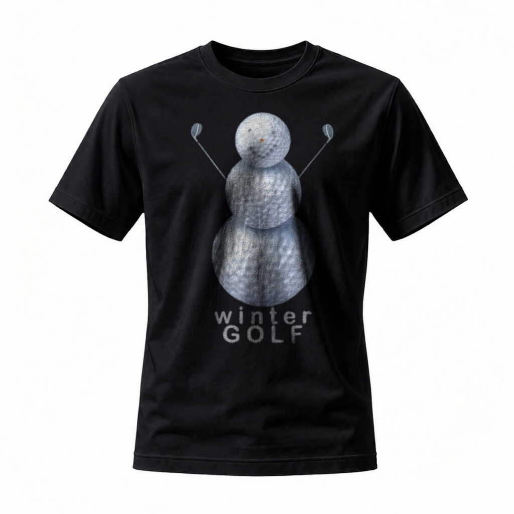 Winter Golf Snowman T-Shirt Men's Casual Wear