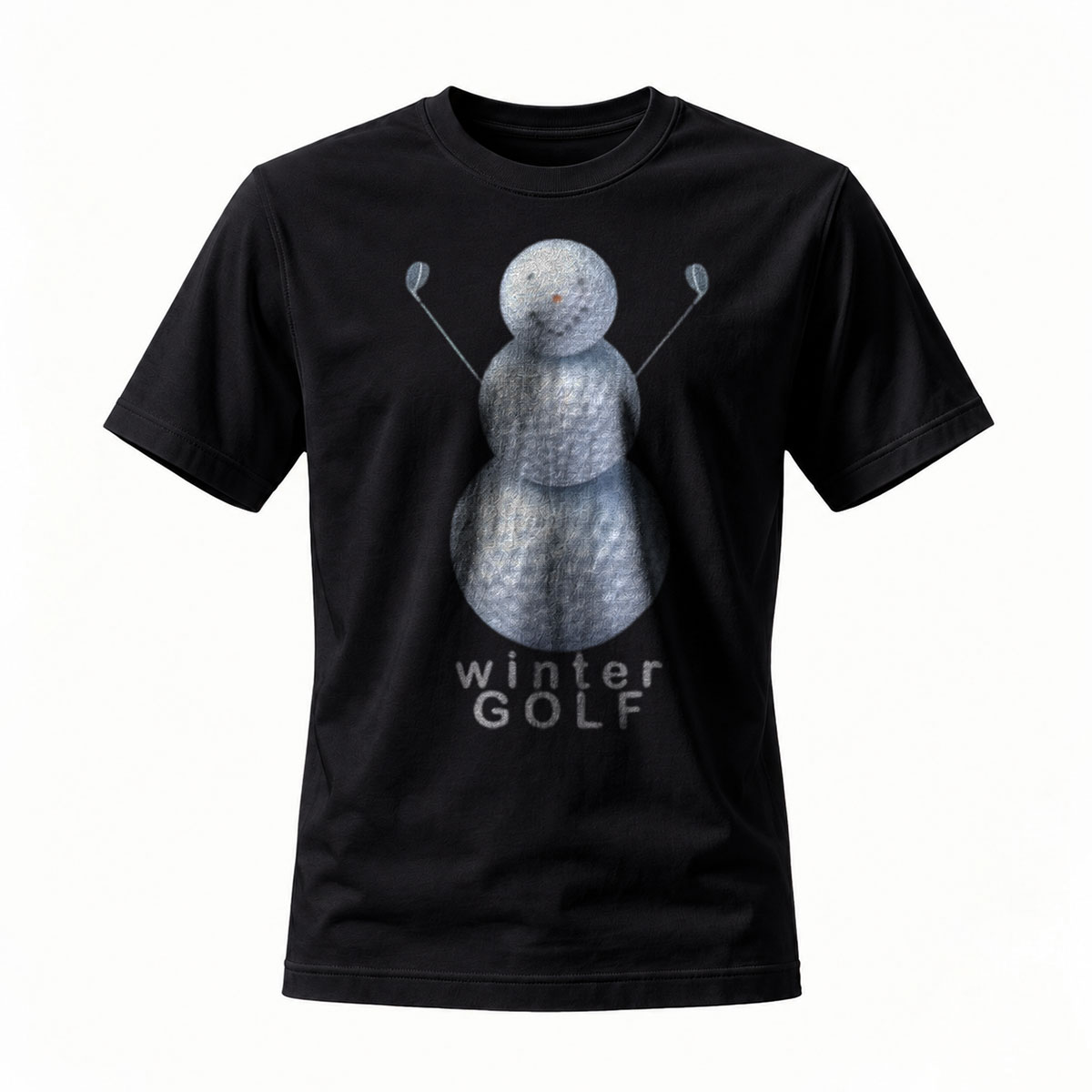 Winter Golf Snowman T-Shirt Men's Casual Wear